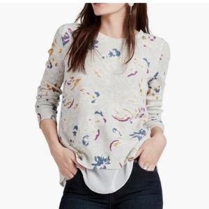 Lucky Brand Floral Printed Sweater Medium